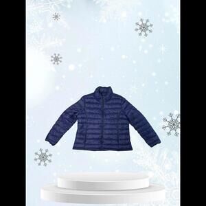 Gap Puffer Jacket Men XXL Navy Blue Insulated Full Zip Pockets Warmest